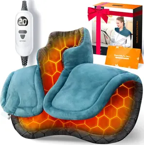 Lenmen Graphene Heating Pad for Neck & Shoulders Relaxation, Wearable Heated Shawl with 6 Heat Levels | Auto-Off, Portable for Home, Office, Travel — Ideal Winter Gift