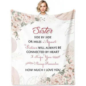 Sisters Gifts from Sister, Sister Gifts Blanket 60"x50", Sister's Birthday , Big Sisters  Ideas for Mothers Day Christmas,   Birthday Present for Women Girls, Bestie Blanket