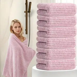Striped Bath Towel 6pcs, Super Absorbent Towel, Absorbent And Quick Drying Towel Bath Towel, Adult Bath Towel, Wrap The Body, Suitable for Spa, Hotel, Home, Gift Giving