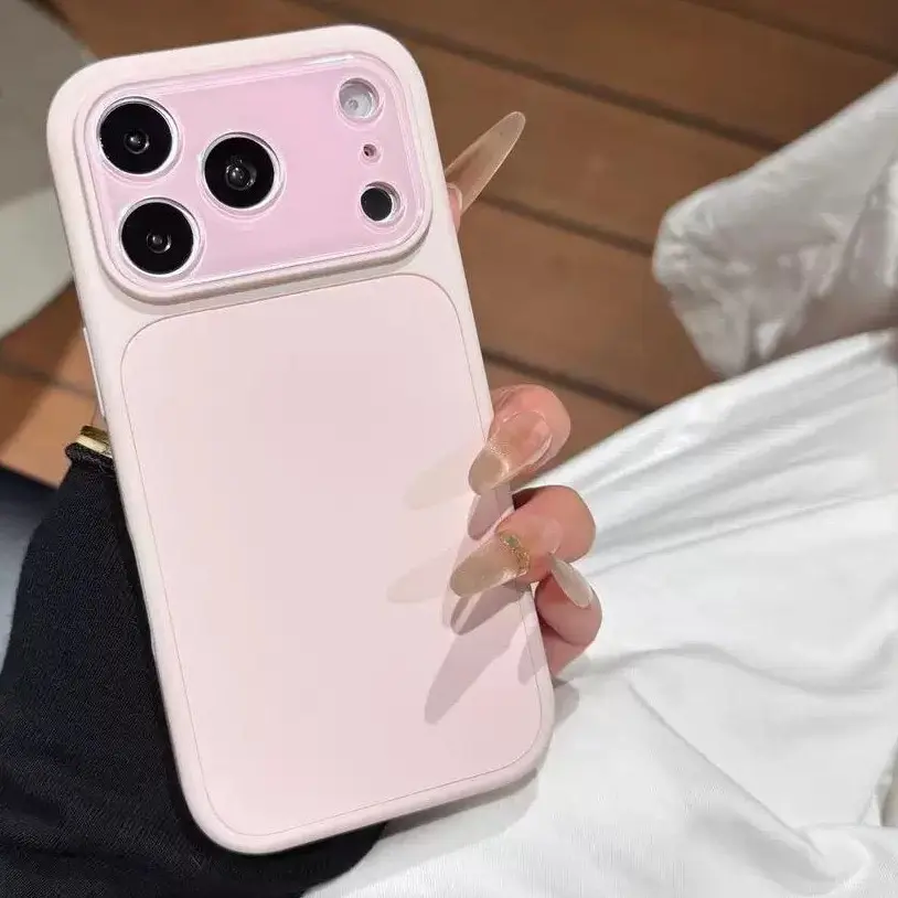 Solid Color Full Lens Protection Phone Case for iPhone 11-17 Pro Max, Anti-Scratch Protective Cover