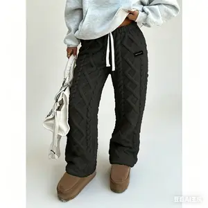 Women's Fleece Lined Winter Pants, Women's Warm Sherpa Lined Joggers, Women's Thermal Trousers, Women's Elastic Waist Fleece Pants