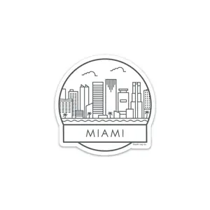Blank Tag Co.® Miami Cityscape Waterproof Sticker