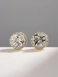 Elegant Bowknot Design Stud Earrings, Cute Artificial Zircon Decor Stud Earrings, Trendy All-match & Exquisite Luxury Jewelry for Birthday Gift, Ear Studs