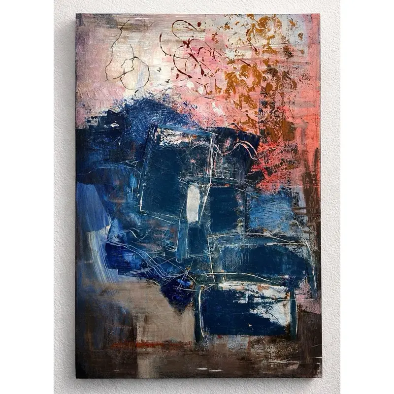 Paula Vedia — LA GRIETA,  Gestural Abstract Acrylic Painting, from the series Origen