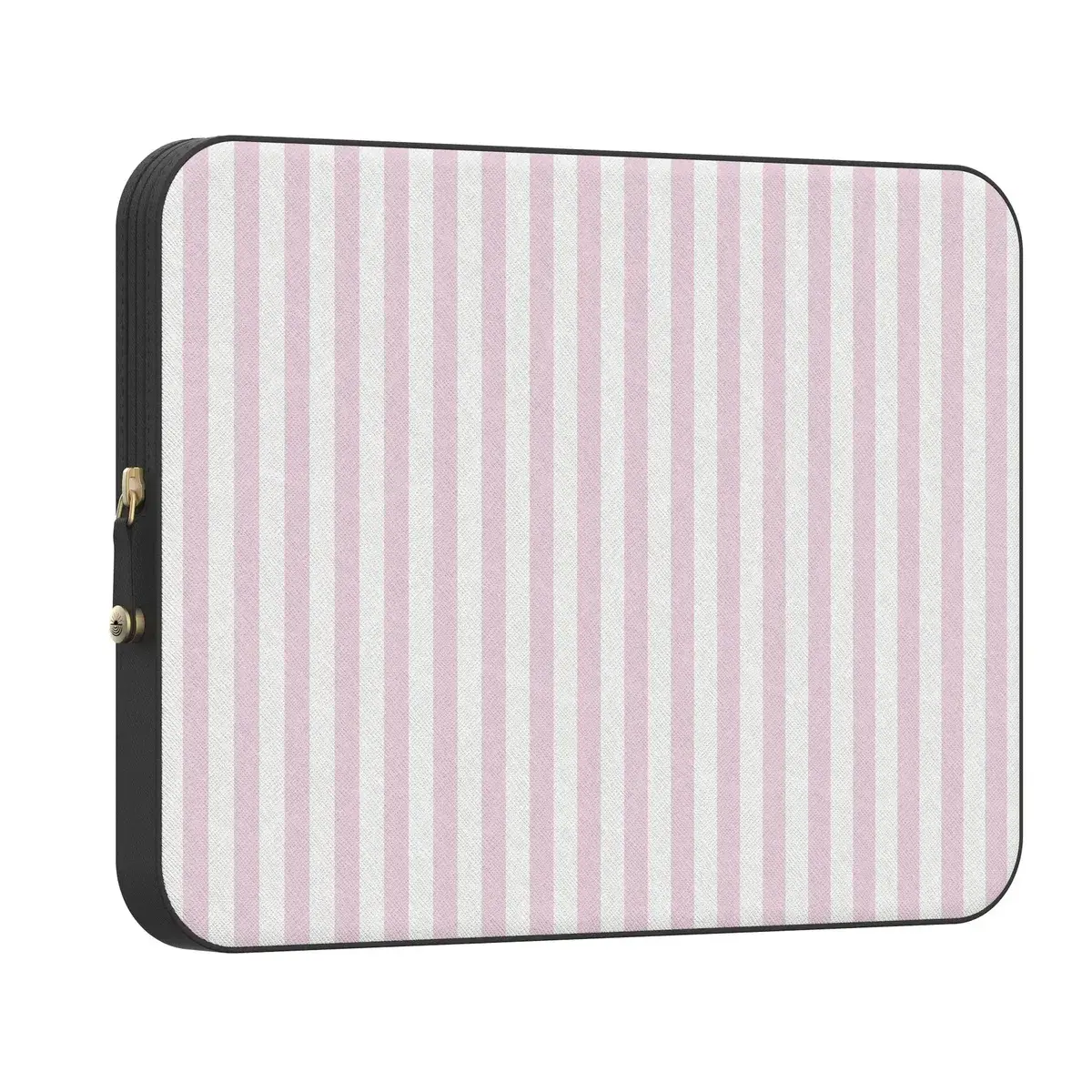 Casely PU Leather Water-Resistant MacBook Laptop Sleeve Case - Sunday Best Pink Stripes, Spring Work Accessory, Top-Fold Entry