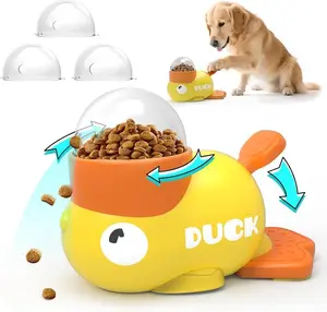 Duck Design Pet Automatic Feeder ,2025 New 1-Count Interactive Pet food Dispenser ,Dog&Cats Feeding Toy,Funny Indoor Puzzie Toy for Pets
