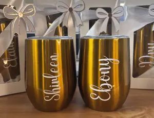 Personalized Wine Tumbler | Custom Name Tumbler | Bridesmaid Gift | Bridal Party Cups | Insulated Stainless Steel Cup | Wedding Gift Idea