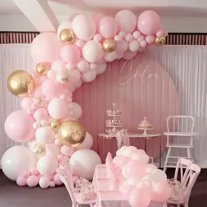 104-Piece Pink Balloon Arch Kit - Mixed Color Latex Balloons for Wedding Birthday and Festival Party Decorations - Perfect Atmosphere Enhancer for Celebrations
