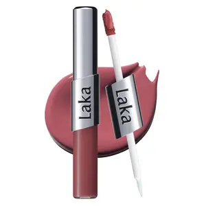 Laka Perfect Twin Lip, 8.9g/0.31oz, Dual Matte Lip Stain & Clear Gloss, High Pigmented Color, Lightweight Fit, Smooth Glide, Non-Sticky Texture for All-Day Stain, K-Beauty​ (#909 Guilty Mauve)