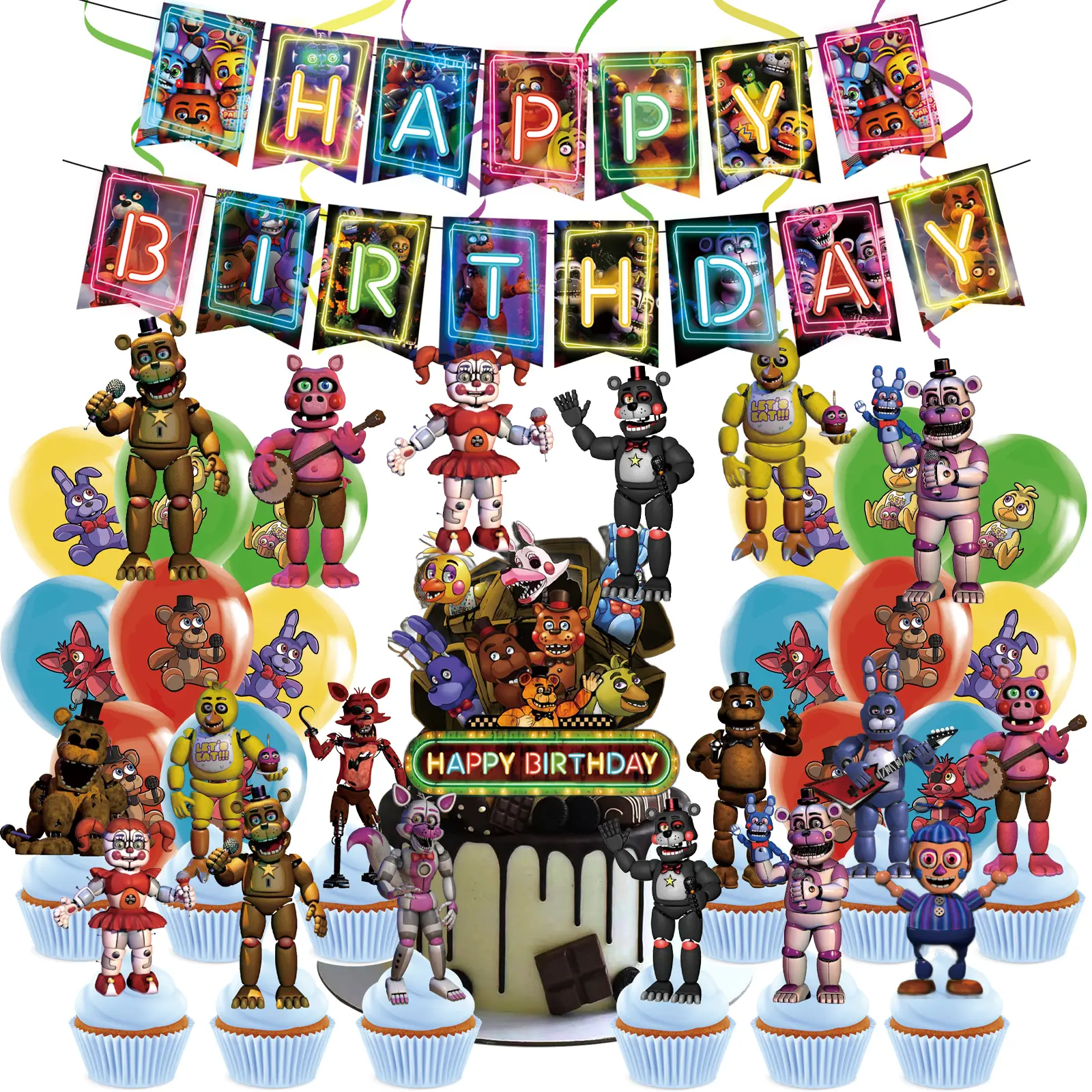 Five Nights at Freddy's Happy Birthday Party Decorations Set - Banner