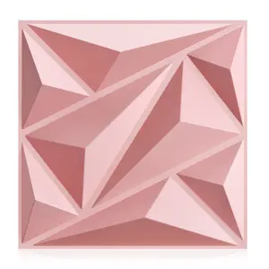 FLOLEOPA 3D Wall Panel, Diamond Texture Design, PVC Waterproof and Fireproof, Suitable for Living Room, Lobby, Bedroom, Hotel, Office, Game Room, TV Backdrop Decoration, 11.8 inches x 11.8 inches, (Includes a roll of tape for installation).