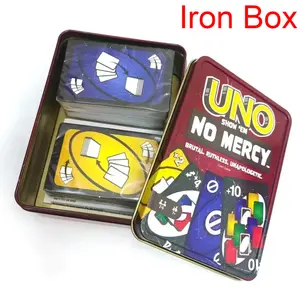 No Mercy Uno Metal Box Paper Box Game Board Games Table Family Party Entertainment UNO Cards Toy Children Birthday Gift