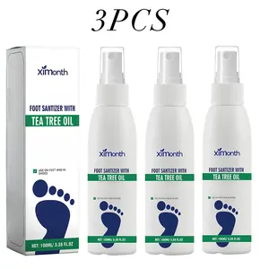 Ximonth Tea Tree Oil Foot Care Spray 3PCS 100ML Refreshing Long-lasting Ideal for Sports Travel Family Gift Instant Peeling Cleansing Pads