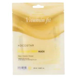 [Kocostar] Vitamin Fit Hydrogel Melt Mask | Patented Eucalyptus Lyocell Mask | Formulated with Vitamin C and Yuzu Extract | Enhances Skin Tone | Hypoallergenic (4 pack)