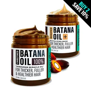 Hotana Batana Oil Holiday Special - Includes 2 (4oz Jars) - 100% Batana Oil & Roasted Batana Oil + Hair Mask
