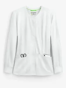 HH Works by Healing Hands Megan Women's 4-Pocket STRETCH Round Neck Warm-Up Scrub Jacket