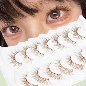 7 Pairs Fish Tail False Eyelashes, Makeup, Natural Look, Curl D Shape, Suitable for Daily Commute, Dates, Gatherings, Long 3-15mm