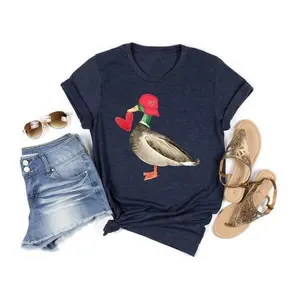 Valentine Mallard Duck Sweatshirt, Cute Valentine Shirt For Women, Funny Animals Valentine Sweatshirt, Duck Valentine's Day Shirt