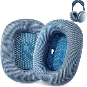 Upgraded Replacement airpods max Ear Cushions Pads Compatible with  AirPods Max Headphones (Sky Blue).  Lined Mesh/High-Density /