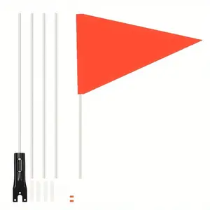 1 set, bicycle safety flag/orange flag adjustable height heavy duty fiberglass rod polyester full color tear resistant waterproof flag