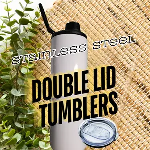 DOUBLE LID STAINLESS STEEL TUMBLER 20 OZ DOUBLE LID STAINLESS STEEL TUMBLER 20 OZ