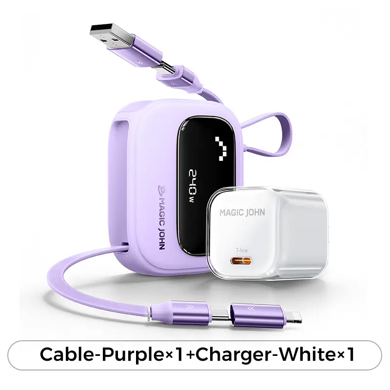 Data Cable-Purple+Charger-White