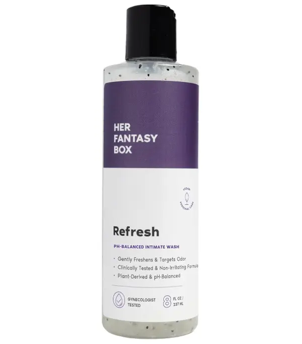 Her Fantasy Box | Refresh pH Balancing Shower Gel - Natural Feminine Hygiene Solution for Gentle Cleansing, Odor Control, and Skin Nourishment - pH-Balanced Formula for All Skin Types (8 oz)