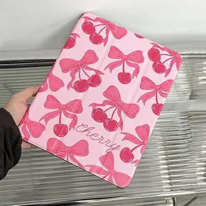 Cherry Pattern Tablet Case, Auto Sleep/Wake Tablet Protective Cover, Tablet Protector Compatible with iPad, Tablet Casing