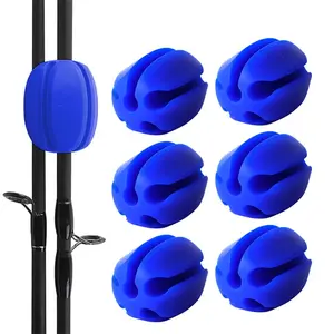 5-Hole Silicone Fishing Rod Holder Straps 6 Pack, Heavy Duty Rod Clips for Truck Car Vehicle Mount, Fly Fishing Pole Organizer, Durable Outdoor Fishing Accessories Storage Protection
