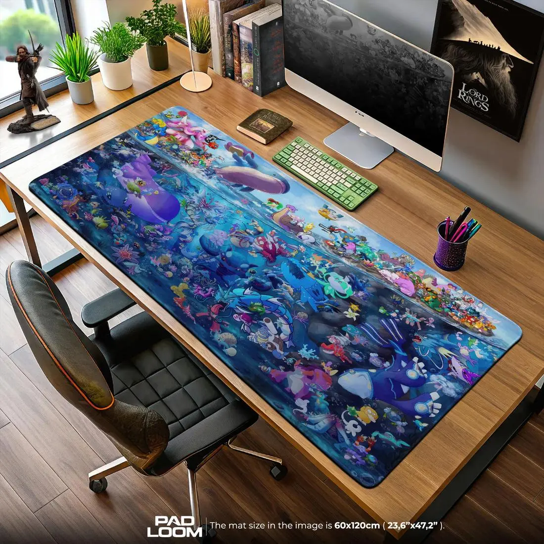 Rayquaza Gaming Mouse Pad, Ocean Adventure Anime Desk Mat