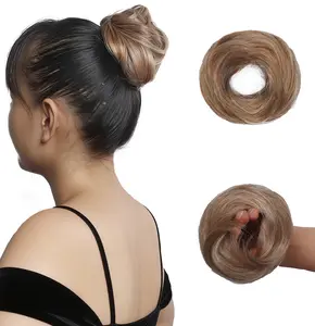 VOSILK Messy Bun Hair Natural Curly Chignon Ponytail Fluffy Donut Updo Hair Pieces Messy Hair Bun Scrunchies for Women