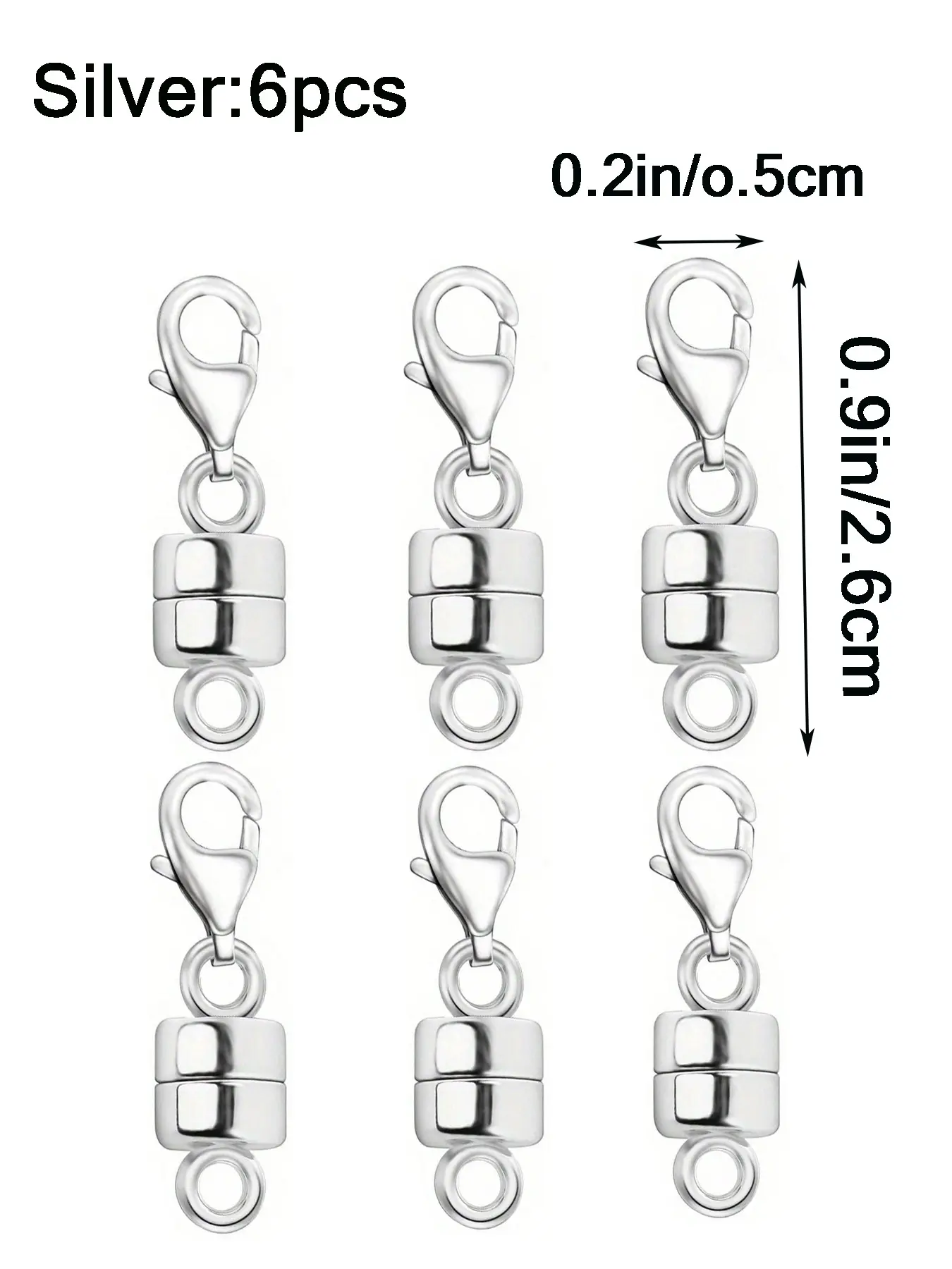6pcs Magnetic Convertible Clasps - Easy-to-Use Lobster Clasp Magnets for Jewelry Making Supplies, Necklace and Bracelet Chain Extension, Adjustable Closure with Strong Grip, DIY Jewelry Repair and Replacement, Beads Charms Accessories