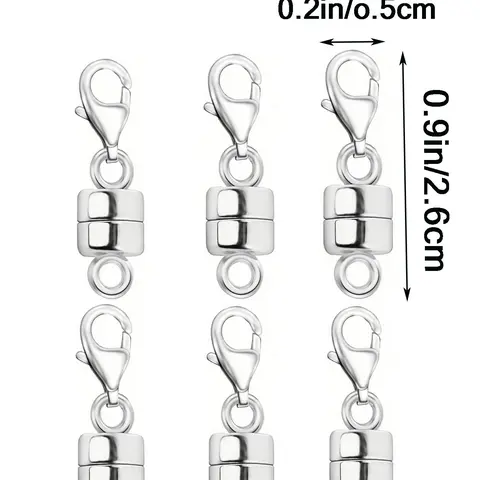 6pcs Magnetic Convertible Clasps - Easy-to-Use Lobster Clasp Magnets for Jewelry Making Supplies, Necklace and Bracelet Chain Extension, Adjustable Closure with Strong Grip, DIY Jewelry Repair and Replacement, Beads Charms Accessories