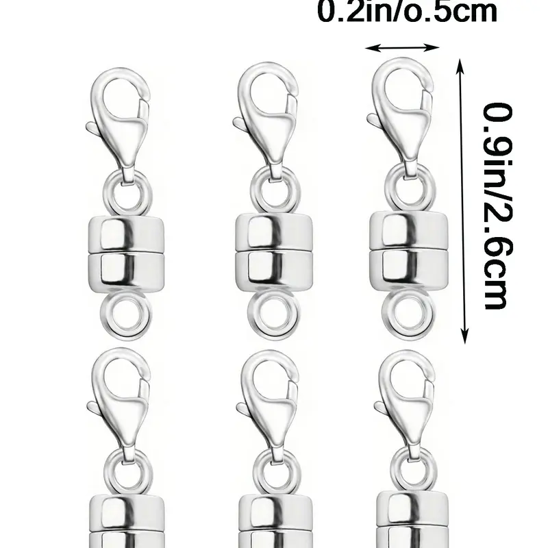 6pcs Magnetic Convertible Clasps - Easy-to-Use Lobster Clasp Magnets for Jewelry Making Supplies, Necklace and Bracelet Chain Extension, Adjustable Closure with Strong Grip, DIY Jewelry Repair and Replacement, Beads Charms Accessories