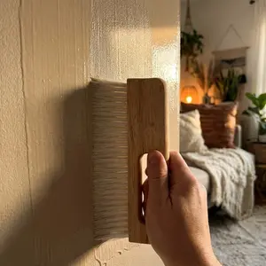 DIY Wall Texture Brush & Wallpaper Smoother, Wood Handle Style, for Faux Linen Finish & Glazing, for Home Decor & DIY