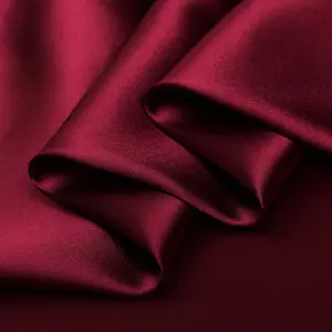 Wine Red 100% Pure Mulberry Silk Fabric 19mm Cut-to-Size Silk Fabric