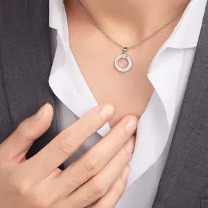 Geometric Circle Pendant Necklace  Minimalist Modern Statement Fashion Pendant Jewelry Women Party Gift