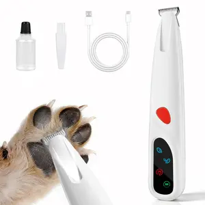 Potaroma Pet Grooming Trimmer – Electric Waterproof Micro Precision Hair Shaver for Dogs & Cats, Paw, Eye, Ear, Face & Sanitary Trimming, 18mm Ceramic Blade, LED Light, 2-Speed, USB Rechargeable