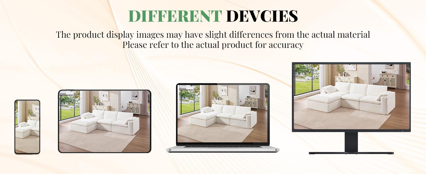 【Ships in multiple Boxes】AMERLIFE 130 inch Cloud Couch Sectional, No-Assembly Modular Sectional Sofa with 83.5 inch Deep Chaise, Oversize Cloud Couch for Living Room