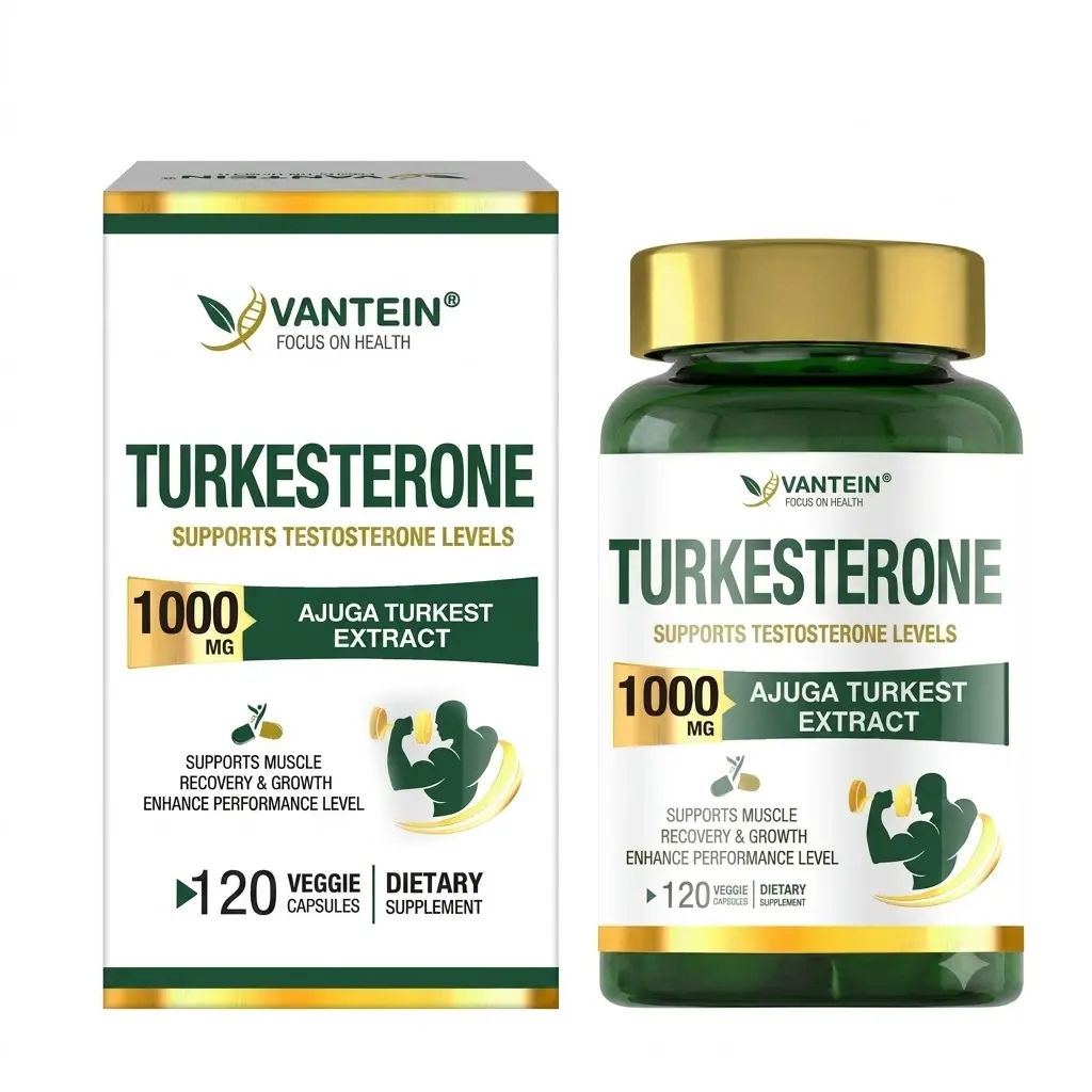 Turkesterone 1000mg - 100% Natural Ajuga Turkestanica Extract for Testosterone Support Muscle Growth & Recovery 120 Veggie Capsules