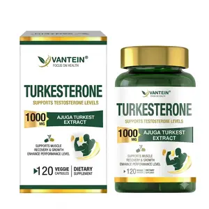 Turkesterone 1000mg - 100% Natural Ajuga Turkestanica Extract for Testosterone Support Muscle Growth & Recovery 120 Veggie Capsules