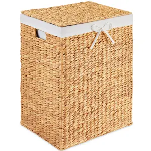 Best Choice Products Laundry Hamper w/ Lid, Handwoven Laundry Basket, w/ Removable Liner & Built-in Handles