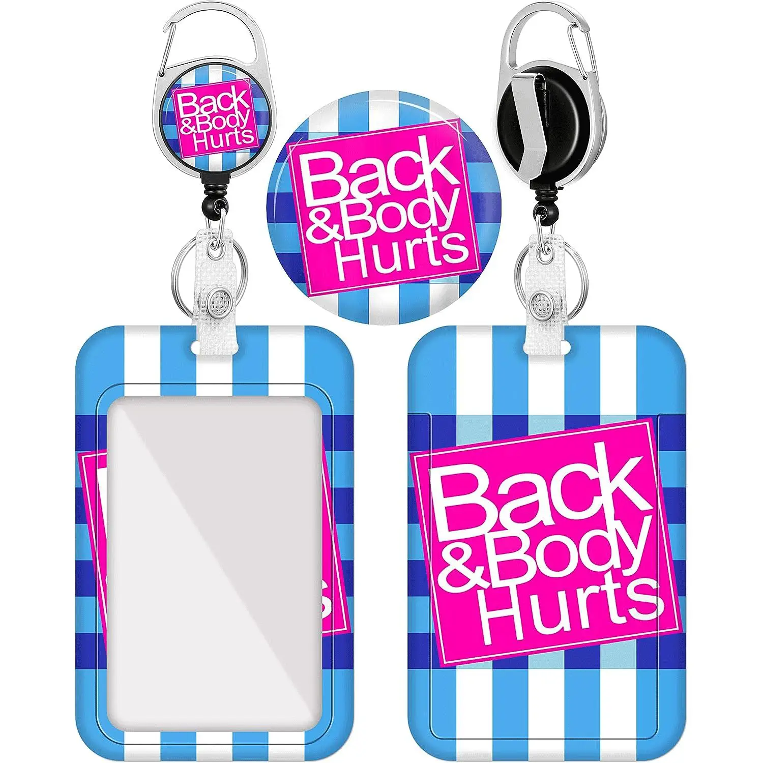 Retractable Badge Holder, 1 Count Cute ID Name Tag Work Badge Holder, ID Name Tag Holder for Office Workers, Men, Women, Teachers