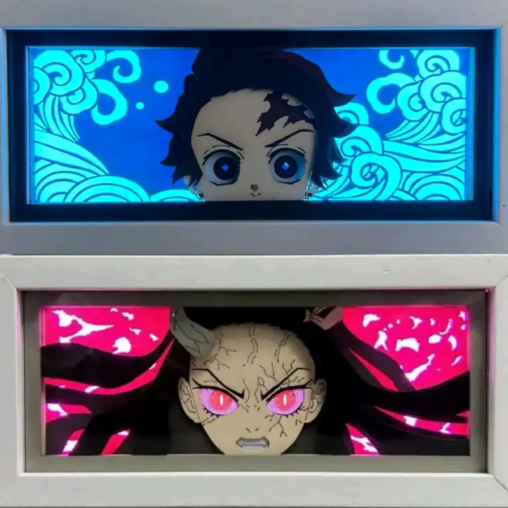Anime Demon Slayer Kimetsu no Yaiba LED Light Box - Unique Display of Nezuko and Tanjiro Characters anime gift