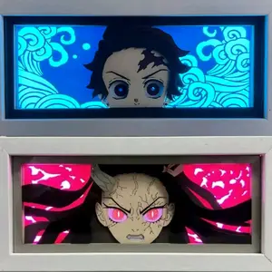 Anime Demon Slayer Kimetsu no Yaiba LED Light Box - Unique Display of Nezuko and Tanjiro Characters anime gift