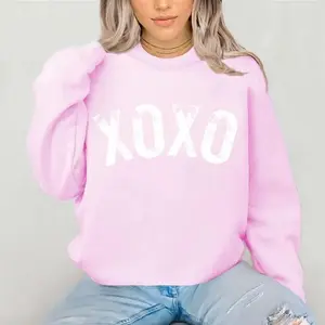 XOXO Sweatshirt – cute pink Valentine’s or Galentine’s Day sweater, a cozy crewneck and perfect XOXO gift for your girlfriend this love season.