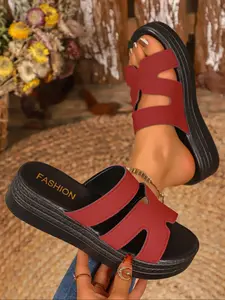 Women's Thick Sole Wedge Sandals, Comfortable Non-Slip Design, Wide Foot Type, Fashion Style, Perfect for Daily Wear and Outdoor Activities