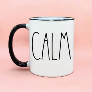 Calm Rae Dunn Inspired Coffee Mug Cute Fall Coffee Cup, Kindness Matters, Be Kind Cups, Keep Calm Mug, Simple Coffee Mugs, Relax, Stay Calm