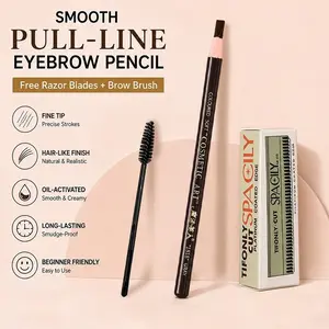 Official Authentic Knife-Edge Liner Eyebrow Pencil, Waterproof Sweatproof Long-Lasting Non-Fade, Natural 3D Wild Brows for Women