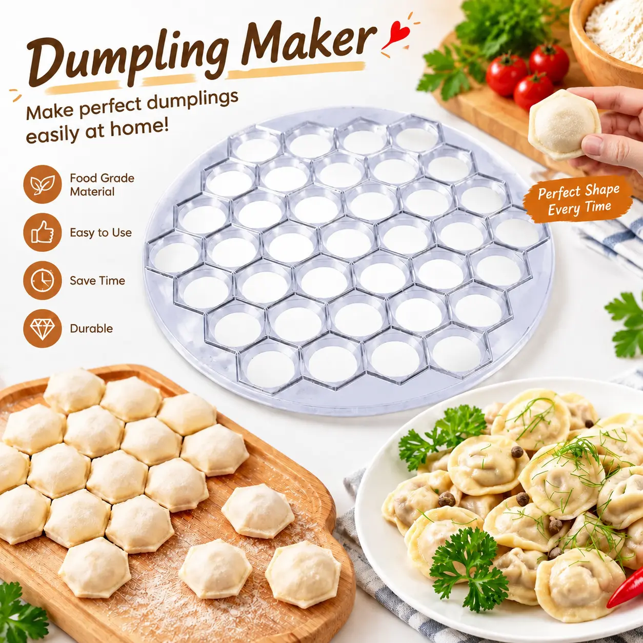 37-Hole Dumpling Maker Mold, Quick Ravioli & Dumpling Press Tool for Homemade Dumplings, Multi-Cavity Kitchen Gadget for Gyoza, Wonton & Family Meal Prep